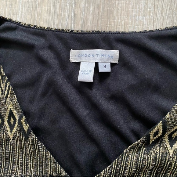 NWOT London Times Gatsby Printed Mesh Dress Sz 8 - Picture 3 of 7